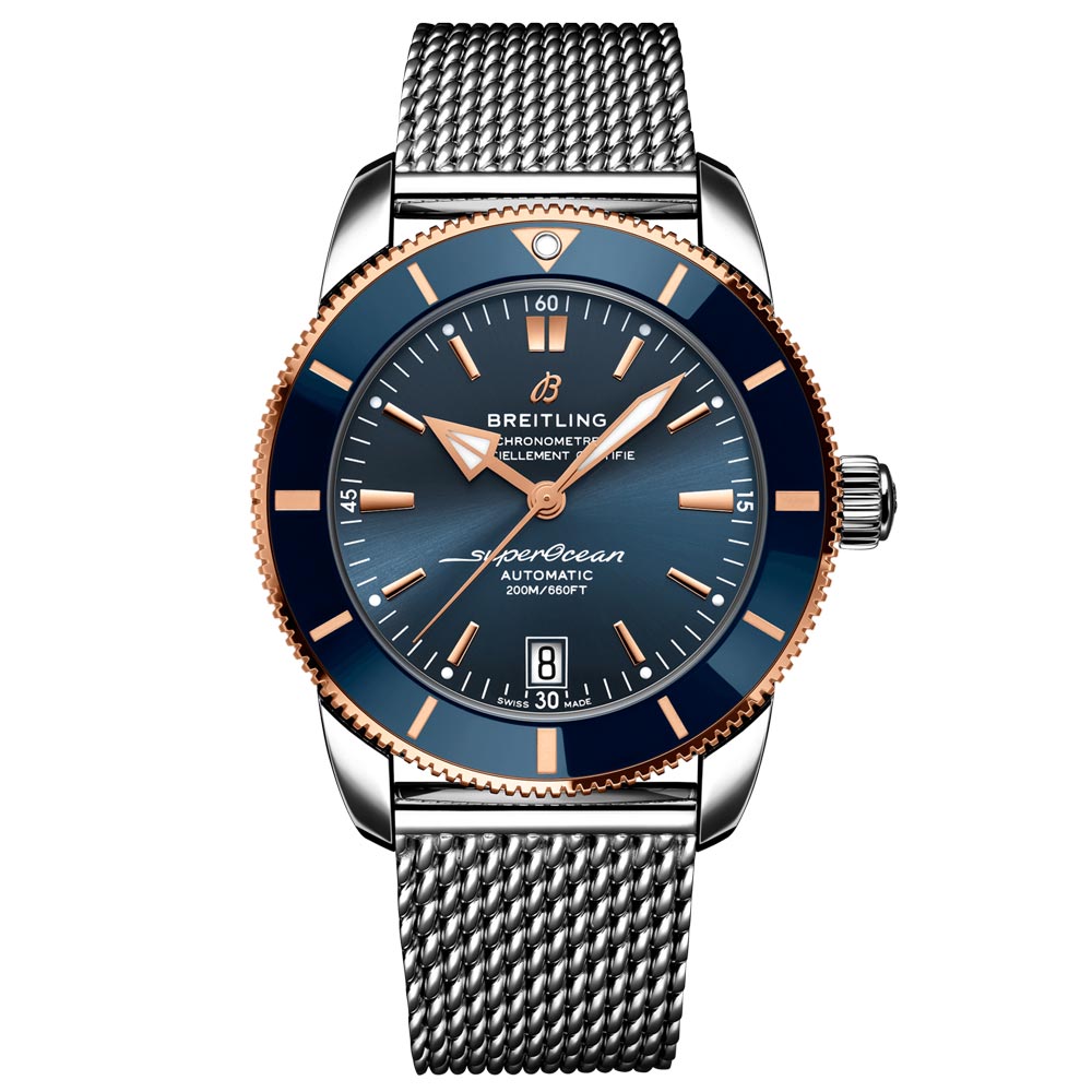 Breitling Superocean Heritage B20 42mm Blue Dial 18ct Red Gold & Steel Automatic Gents Watch UB2010161C1A1