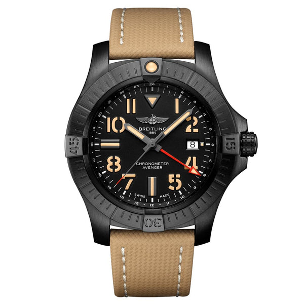 Breitling Avenger GMT 45mm Night Mission Black Dial Titanium Automatic Gents Watch V32395101B1X2