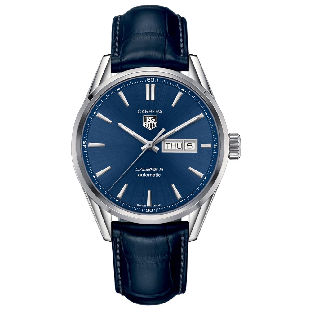 TAG Heuer Carrera Calibre 5 Day Date 41mm Blue Dial Stainless Steel Automatic Gents Watch WAR201E.FC6292