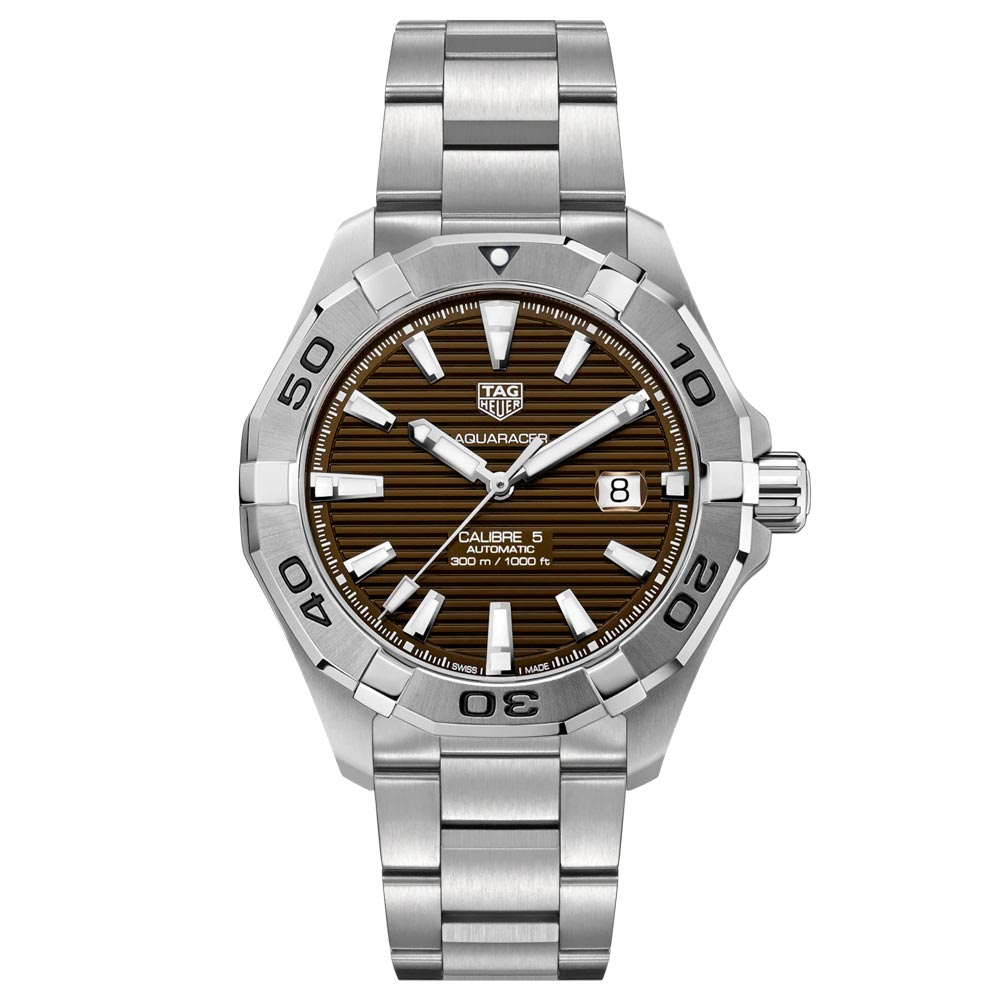 TAG Heuer Aquaracer Gents 43mm Brown Dial Stainless Steel Automatic Watch WAY2018.BA0927