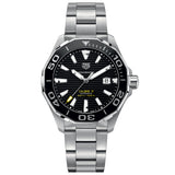 tag heuer gents aquaracer 43mm black dial automatic watch front facing upright image