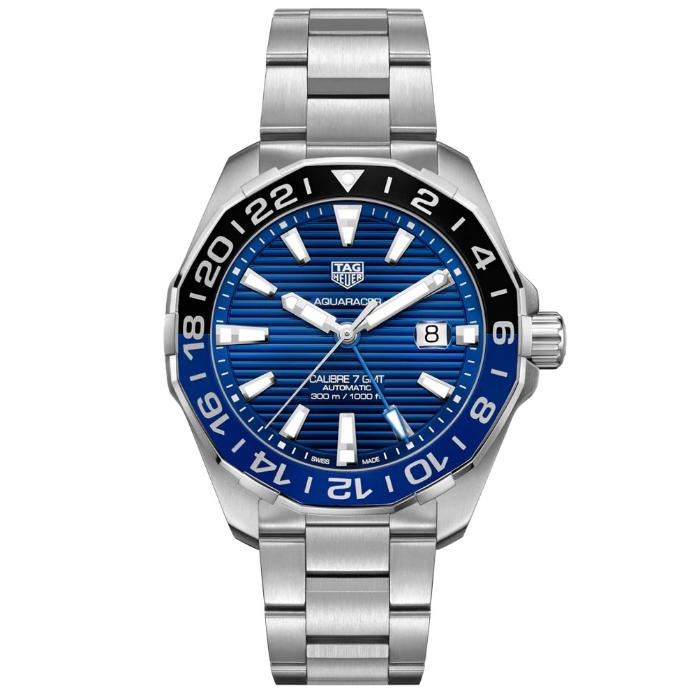 TAG Heuer Gents Aquaracer Calibre 7 GMT 43mm Blue Dial Automatic Watch WAY201T.BA0927