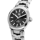 tag heuer link 41mm black dial automatic gents watch dial close up