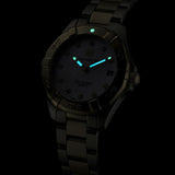 tag heuer aquaracer 32mm mop dial 18ct gold plated steel diamond quartz ladies watch in the dark view