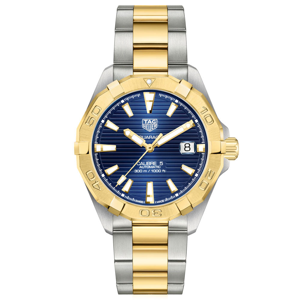 TAG Heuer Gents Aquaracer 41mm Blue Dial Two Tone Steel & 18ct Gold Plated Automatic  Watch WBD2120.BB0930