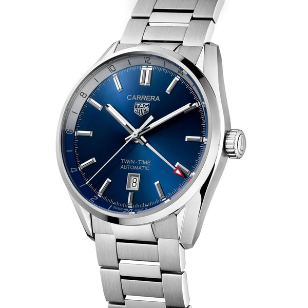 TAG Heuer Carrera Twin-Time GMT 41mm Blue Dial Automatic Gents Watch WBN201A.BA0640