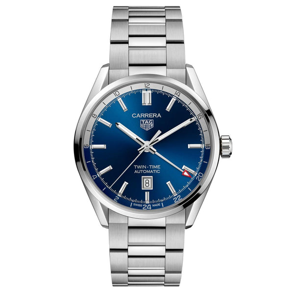 TAG Heuer Carrera Twin-Time GMT 41mm Blue Dial Automatic Gents Watch WBN201A.BA0640