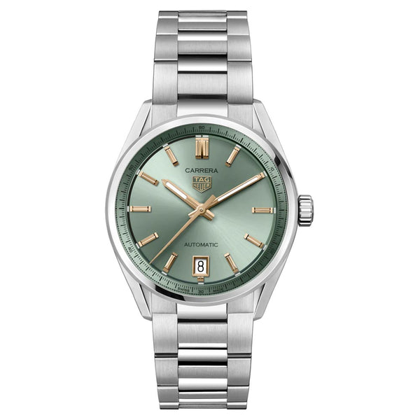 tag heuer carrera date 36mm green dial automatic ladies watch