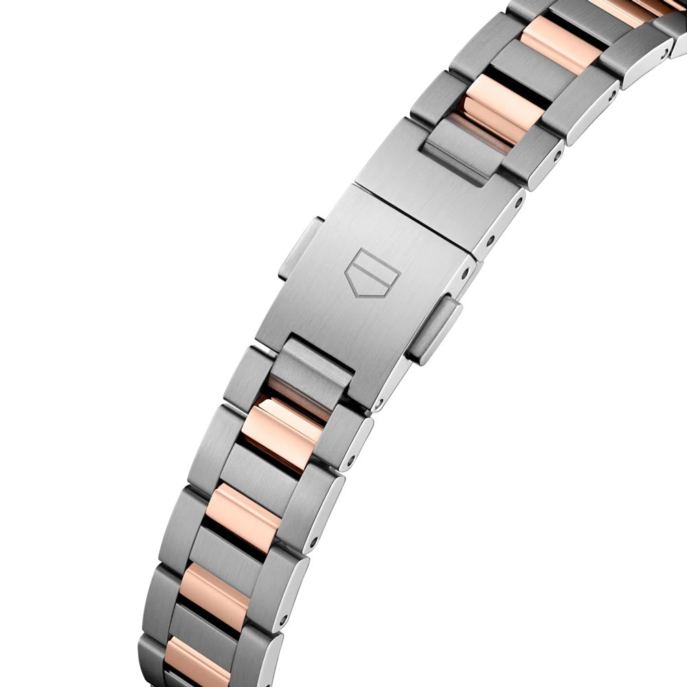 TAG Heuer Carrera Date 29mm MOP Dial 18ct Rose Gold Plated Steel Diamond Automatic Ladies Watch WBN2450.BD0569