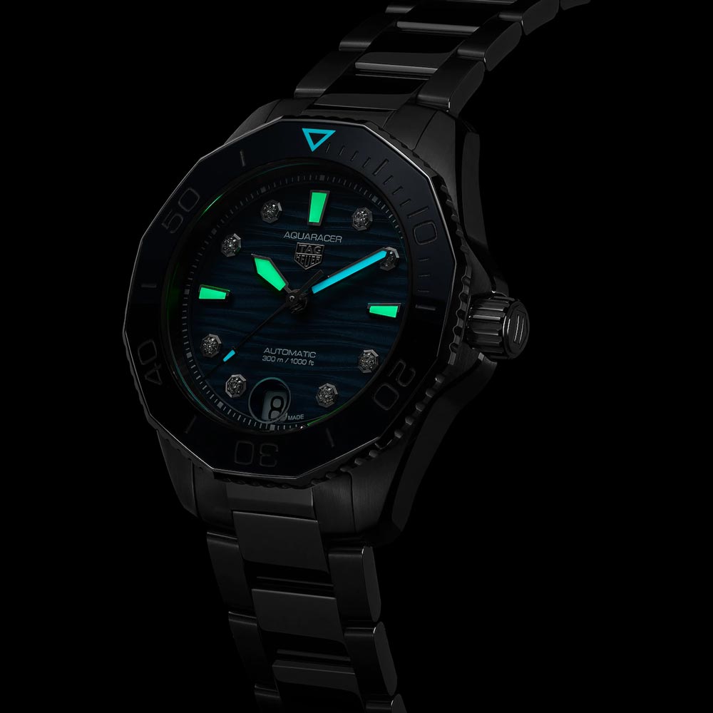 TAG Heuer Aquaracer Professional 300 36mm Blue Dial Diamond Automatic Watch WBP231B.BA0618