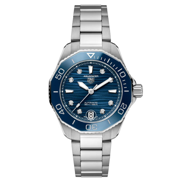 TAG Heuer Aquaracer Professional 300 36mm Blue Dial Diamond Automatic Watch WBP231B.BA0618