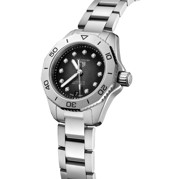 TAG Heuer Aquaracer Professional 200 Date 30mm Black MOP Dial Diamond Automatic Ladies Watch WBP2410.BA0622