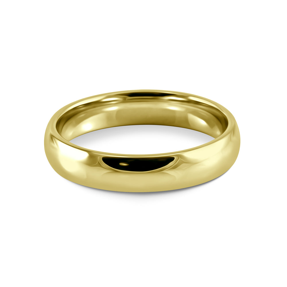 18ct Yellow Gold 4mm Light Court Gents Wedding Ring