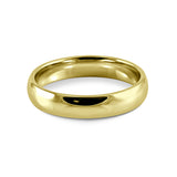 18ct Yellow Gold 4mm Light Court Wedding Ring Horizontal Closeup