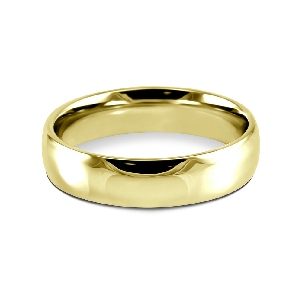 18ct Yellow Gold 5mm Light Court Gents Wedding Ring