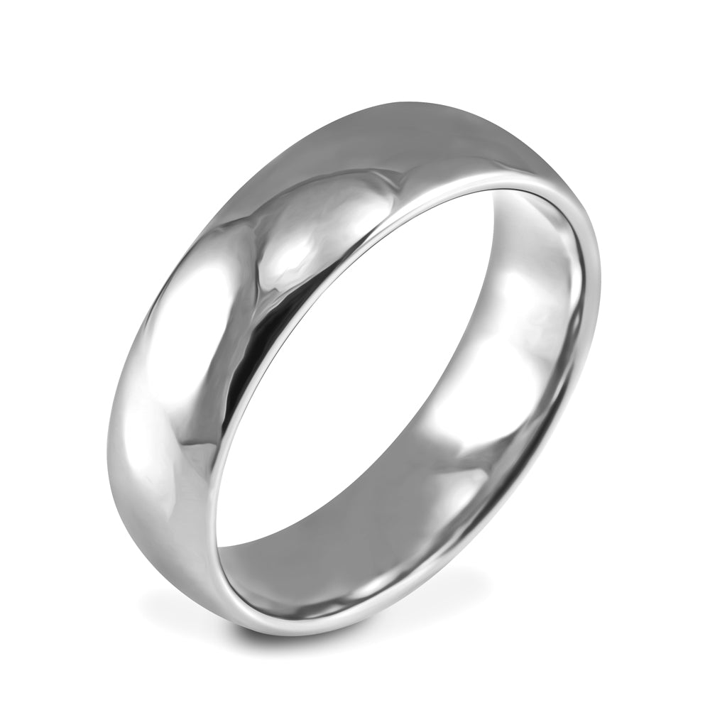 Platinum 6mm Light Court Wedding Ring Side Closeup
