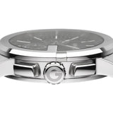 gucci g-chrono 44mm black dial quartz chronograph watch side facing laying down image