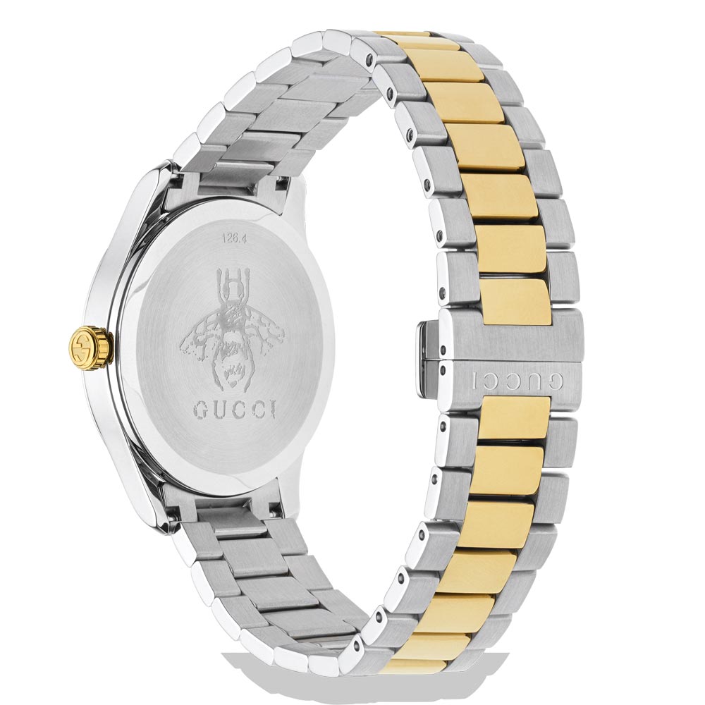 Gucci G-Timeless Stainless Steel & Gold PVD Silver Dial with Snake Motif Watch YA1264075