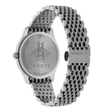Gucci G-Timeless 36mm Black Dial with Slim Bee Motif Stainless Steel Bracelet Watch YA1264154