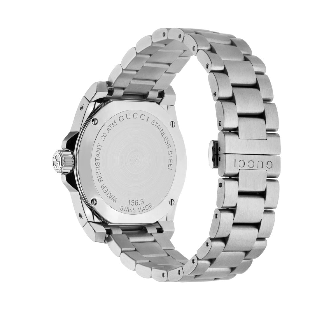 gucci dive 40mm black dial quartz watch back facing upright image