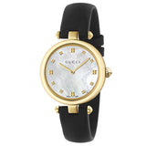gucci diamantissima 32mm mop dial yellow gold pvd steel ladies watch