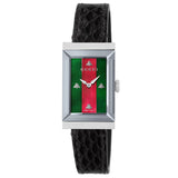 Gucci Ladies G-Frame Stainless Steel Rectangle Black Strap Watch YA147403