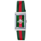 Gucci G-Frame Red and Green Leather Strap Watch YA147408
