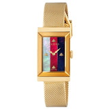 Gucci G-Frame Rectangular MOP Dial Gold PVD Stainless Steel Ladies Watch YA147410