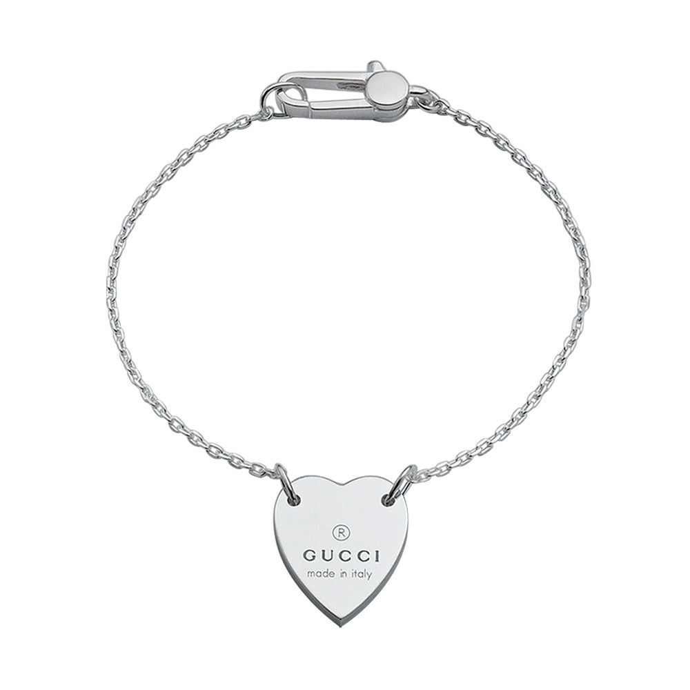 Gucci Trademark Silver Heart Bracelet YBA223513001