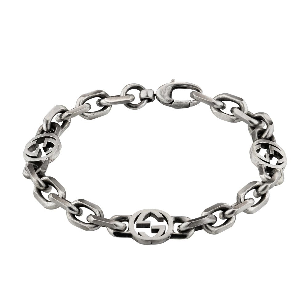 Gucci Interlocking Aged Silver Bracelet YBA620798001