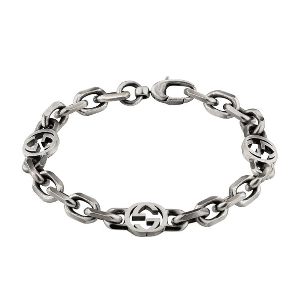 Gucci Interlocking G Aged Silver Bracelet YBA620798001