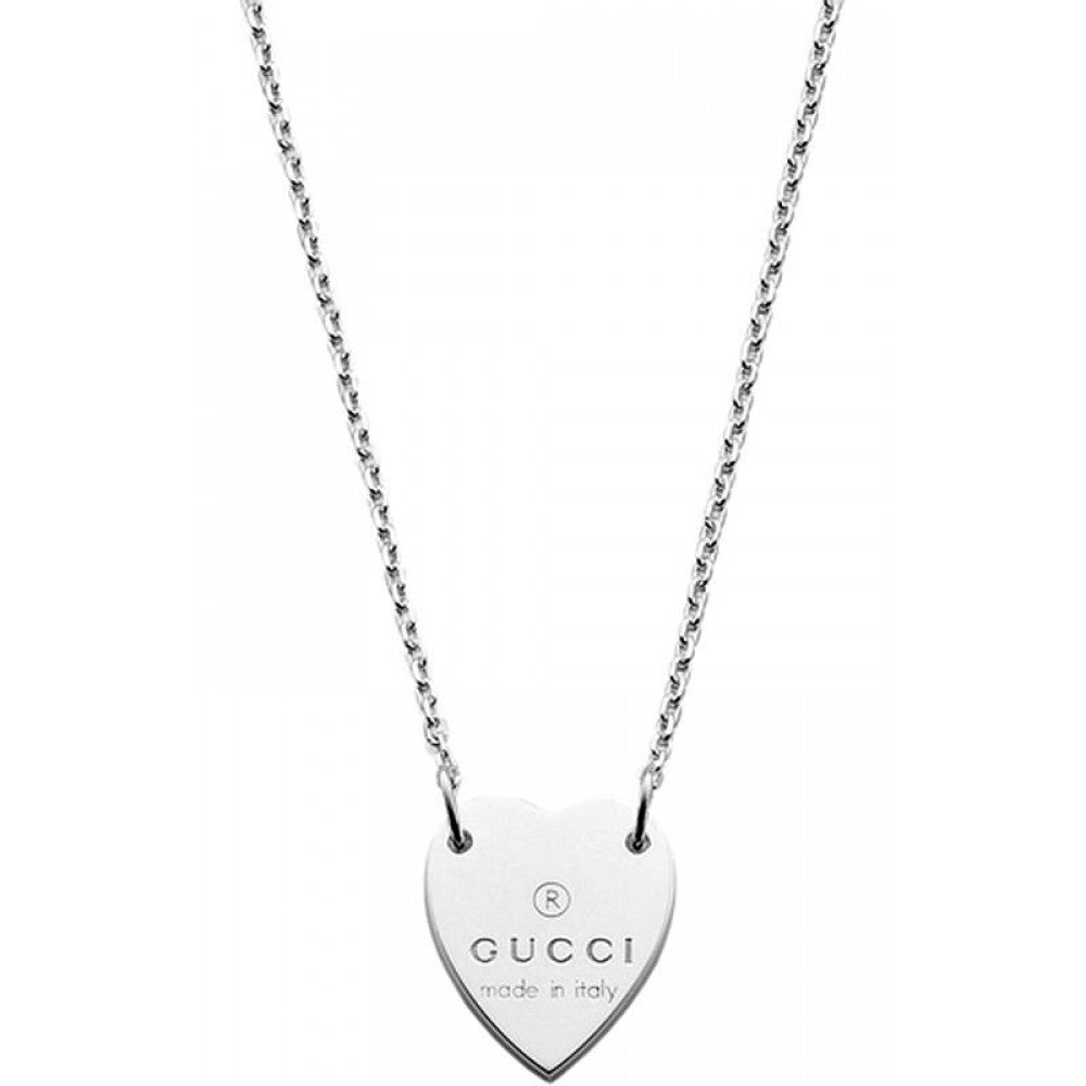 Gucci Trademark Silver Heart Necklace YBB22351200100U