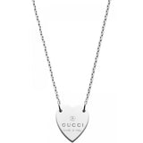 Gucci Trademark Silver Heart Necklace YBB22351200100U