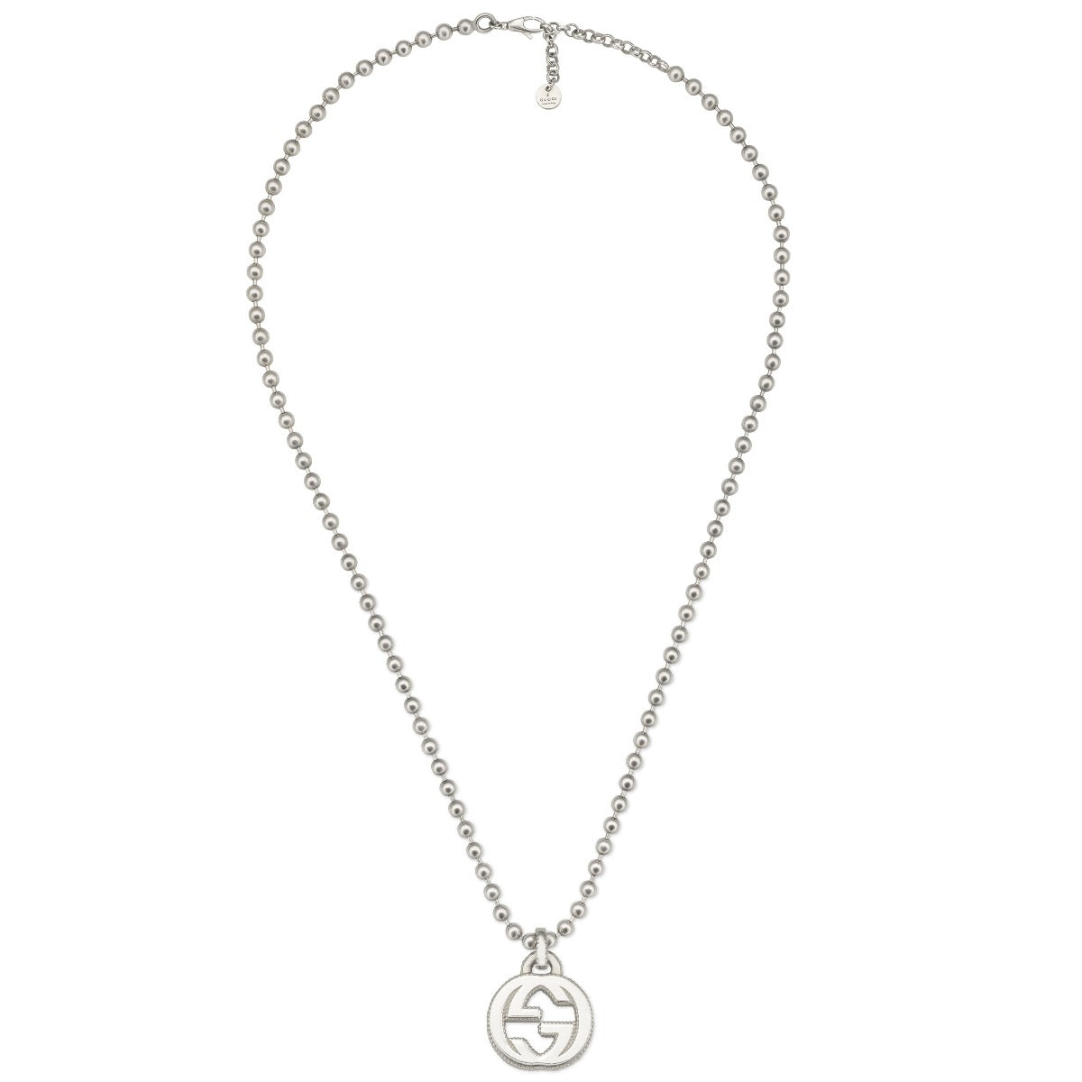 Gucci Interlocking Silver Beaded Necklace YBB47921700100U