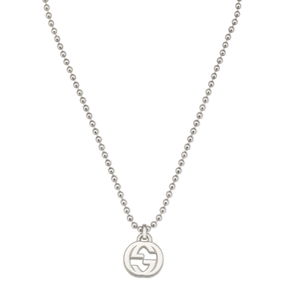 Gucci Interlocking Silver Beaded Necklace YBB47921700100U