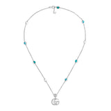 Gucci GG Marmont Silver Multi Stone Necklace YBB52739900100U