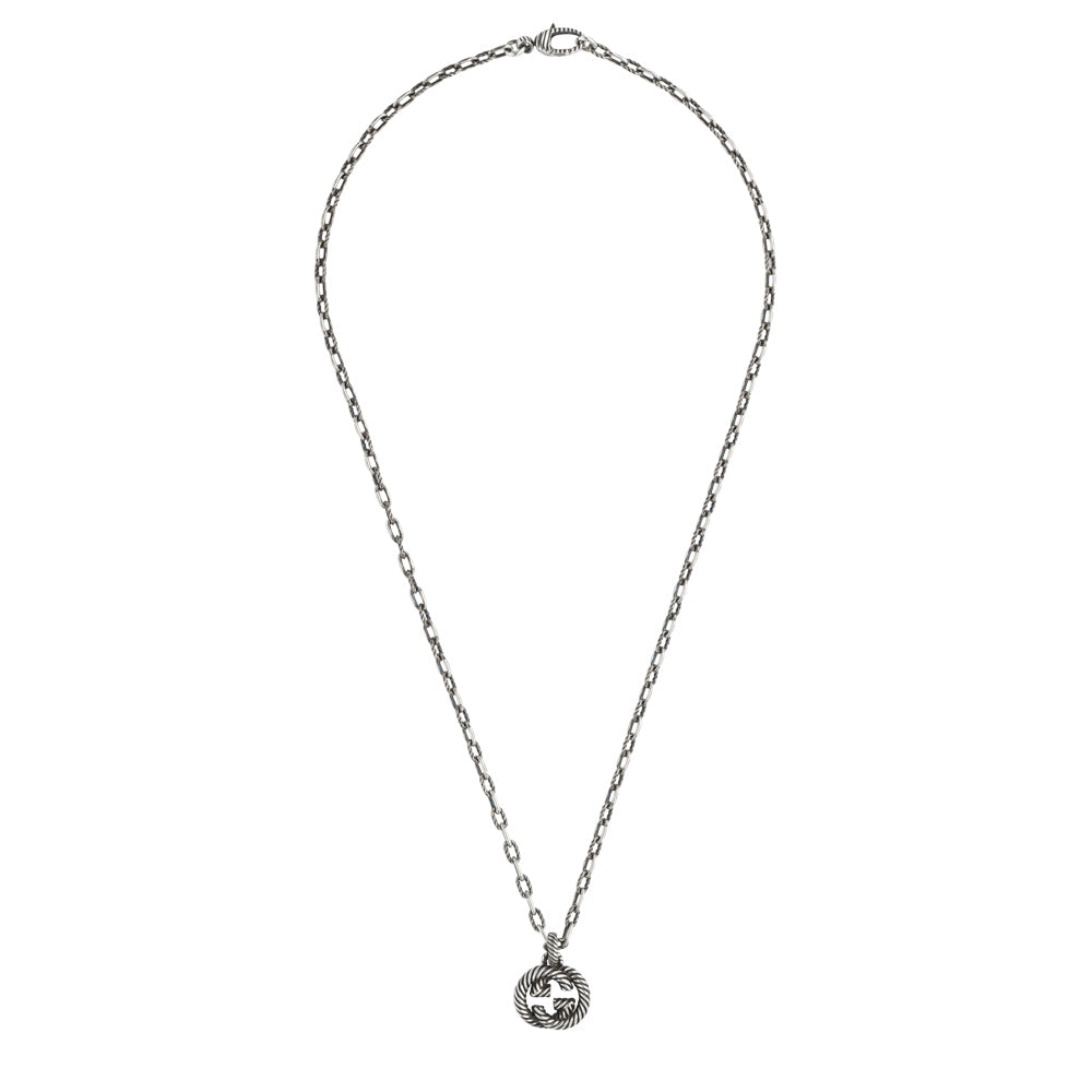 Gucci Interlocking Silver Necklace YBB60415500100U