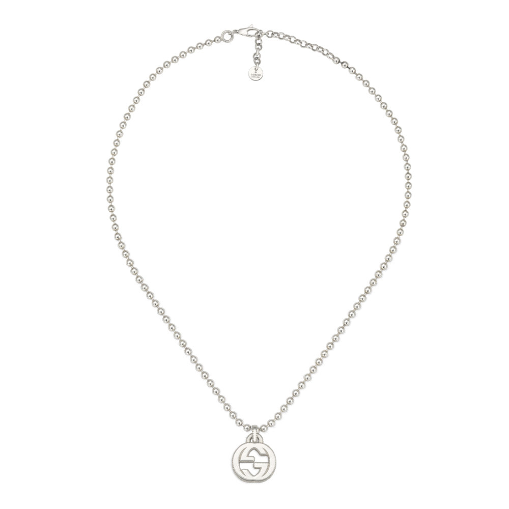 Gucci Interlocking Silver Beaded Necklace YBB47921900100U