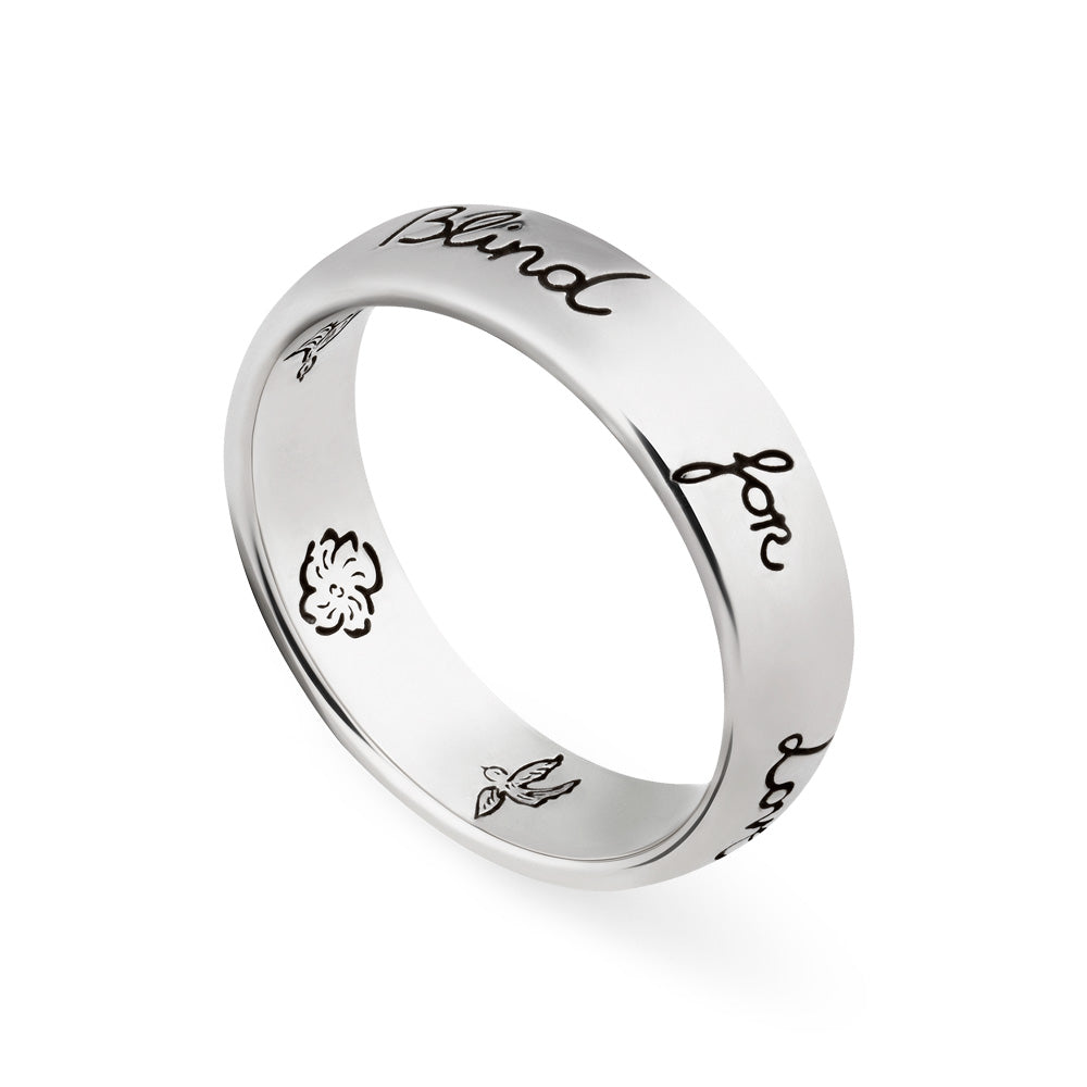Gucci Blind For Love Silver 5mm Ring YBC455247001