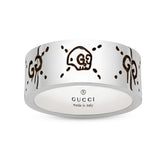 Gucci Ghost Silver 9mm Band Ring YBC455318001