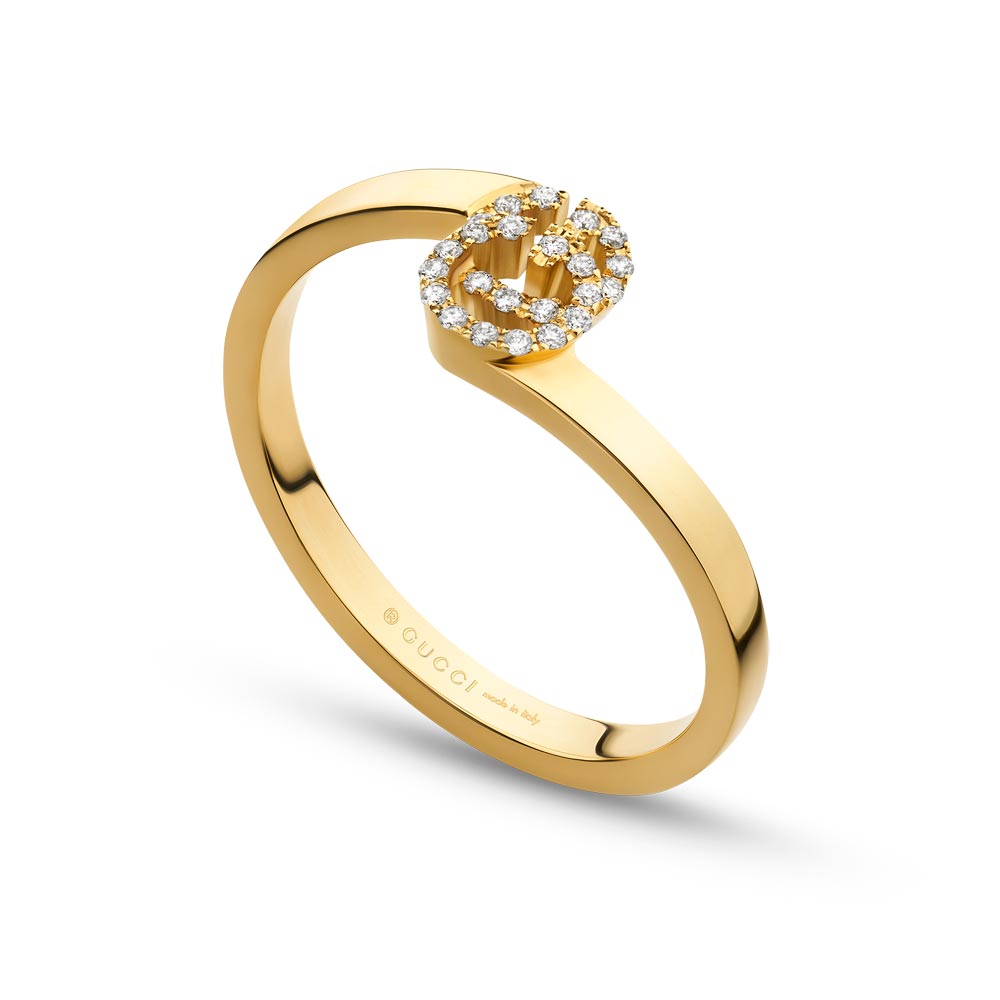 Gucci GG Running 18ct Yellow Gold Diamond Ring YBC457127002016