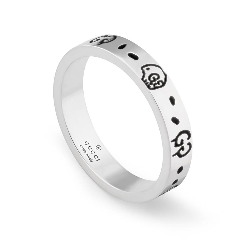 Gucci Ghost Silver 4mm Ring YBC477932001
