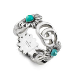Gucci GG Marmont Silver Turquoise Ring YBC527394001