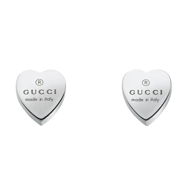 Gucci Trademark Silver Heart Stud Earrings YBD22399000100U