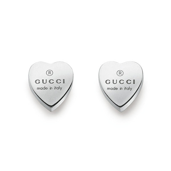 Gucci Trademark Silver Heart Stud Earrings YBD22399000100U