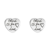 Gucci Blind For Love Silver Heart Stud Earrings YBD45525500100U