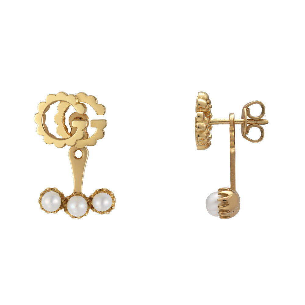 Gucci Flora 18ct Rose Gold Diamond Drop Earrings at Fraser Hart