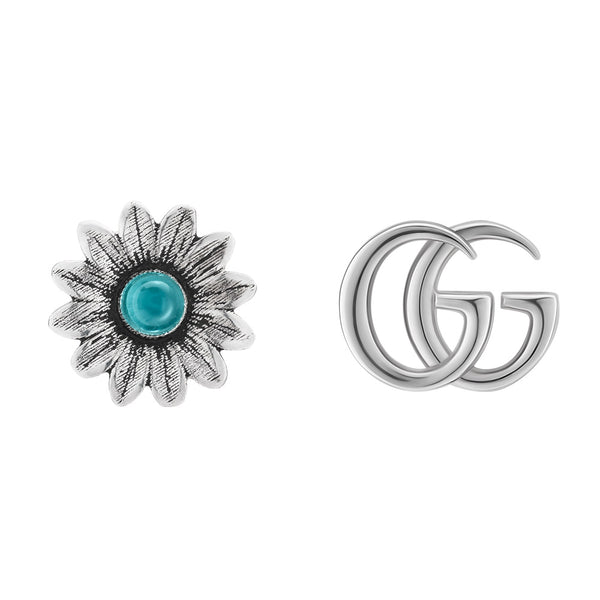 Gucci GG Marmont Silver Flower Earrings YBD52734400100U