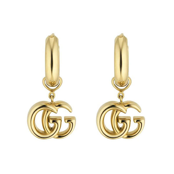 Gucci GG Running 18ct Yellow Gold Hoop Earrings YBD58201700100U