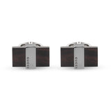 gucci silver and black rectangle cufflinks image